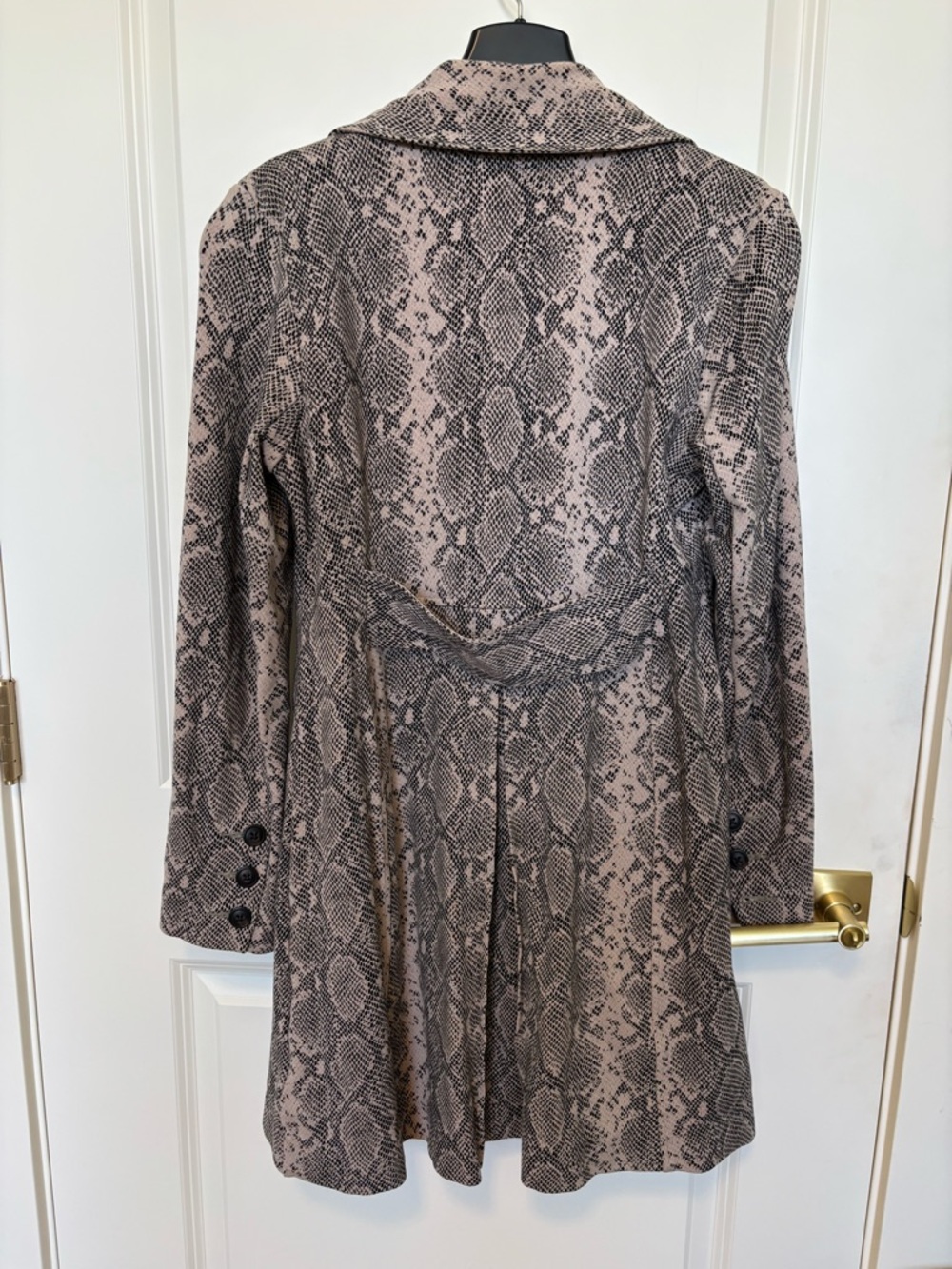 CAbi Taupe & Black Snake-Print Trench Coat - Picture 3 of 5